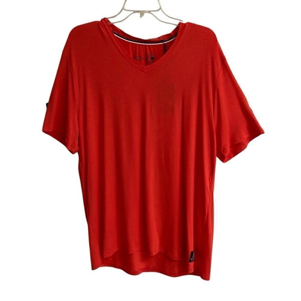 Psycho Bunny poppy red V-neck T-shirt men’s XL New￼‎